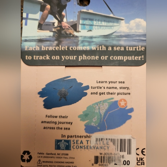 NWT Sea Turtle Tracking Sky Stone with Turtle Charm Bracelet - Multicolor - Picture 4 of 10